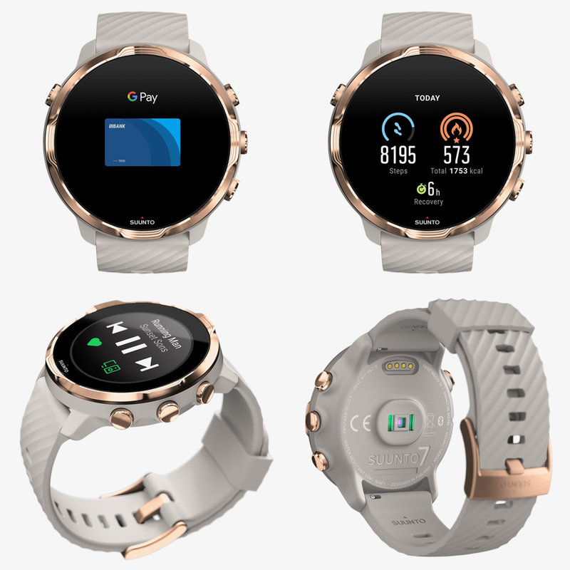 Suunto 7 GPS Sports Smart Watch with Wearable4U 3x Wristband Strap Bundle