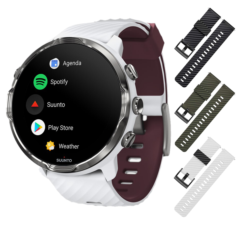 Suunto 7 GPS Sports Smart Watch with Wearable4U 3x Wristband Strap Bundle