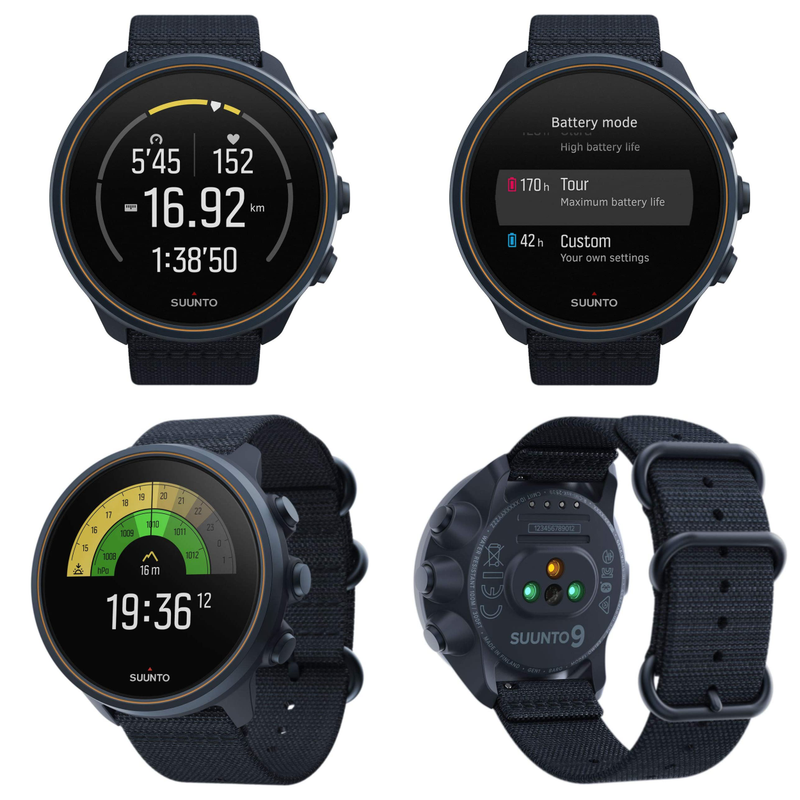 SUUNTO 9 Baro, GPS Sports Watch Smartwatch, Titanium with Wearable4U 3x Wristband Strap Bundle