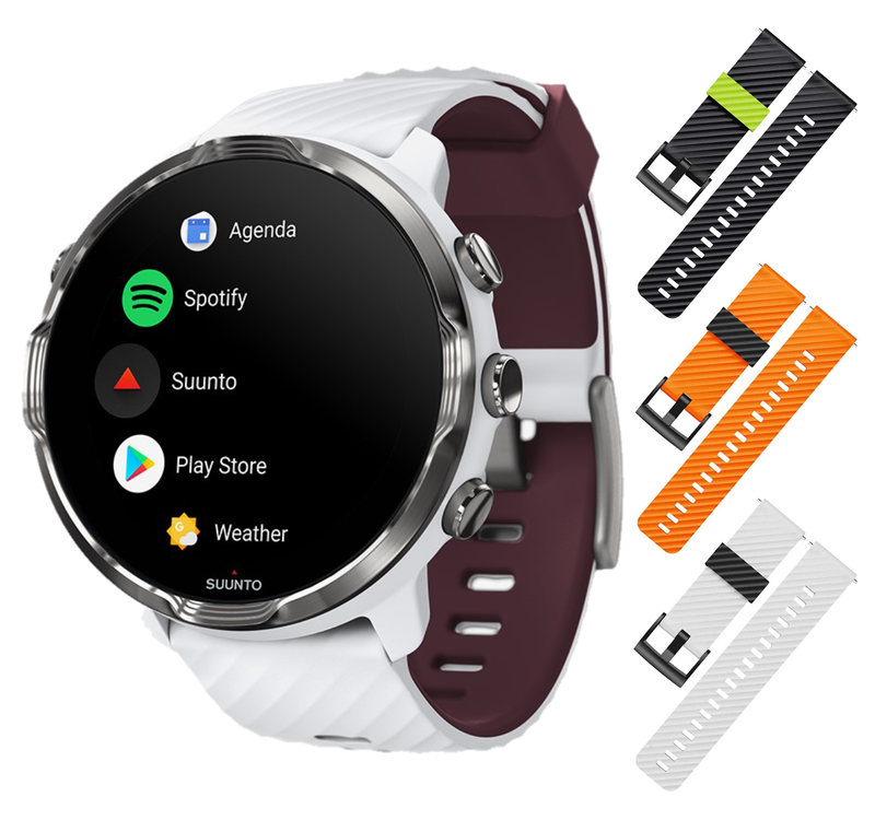 Suunto 7 GPS Sports Smart Watch with Wearable4U 3x Wristband Strap Bundle