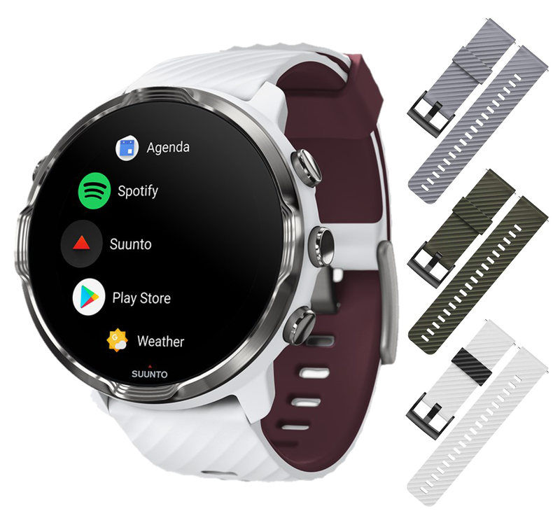 Suunto 7 GPS Sports Smart Watch with Wearable4U 3x Wristband Strap Bundle