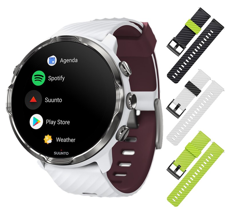 Suunto 7 GPS Sports Smart Watch with Wearable4U 3x Wristband Strap Bundle