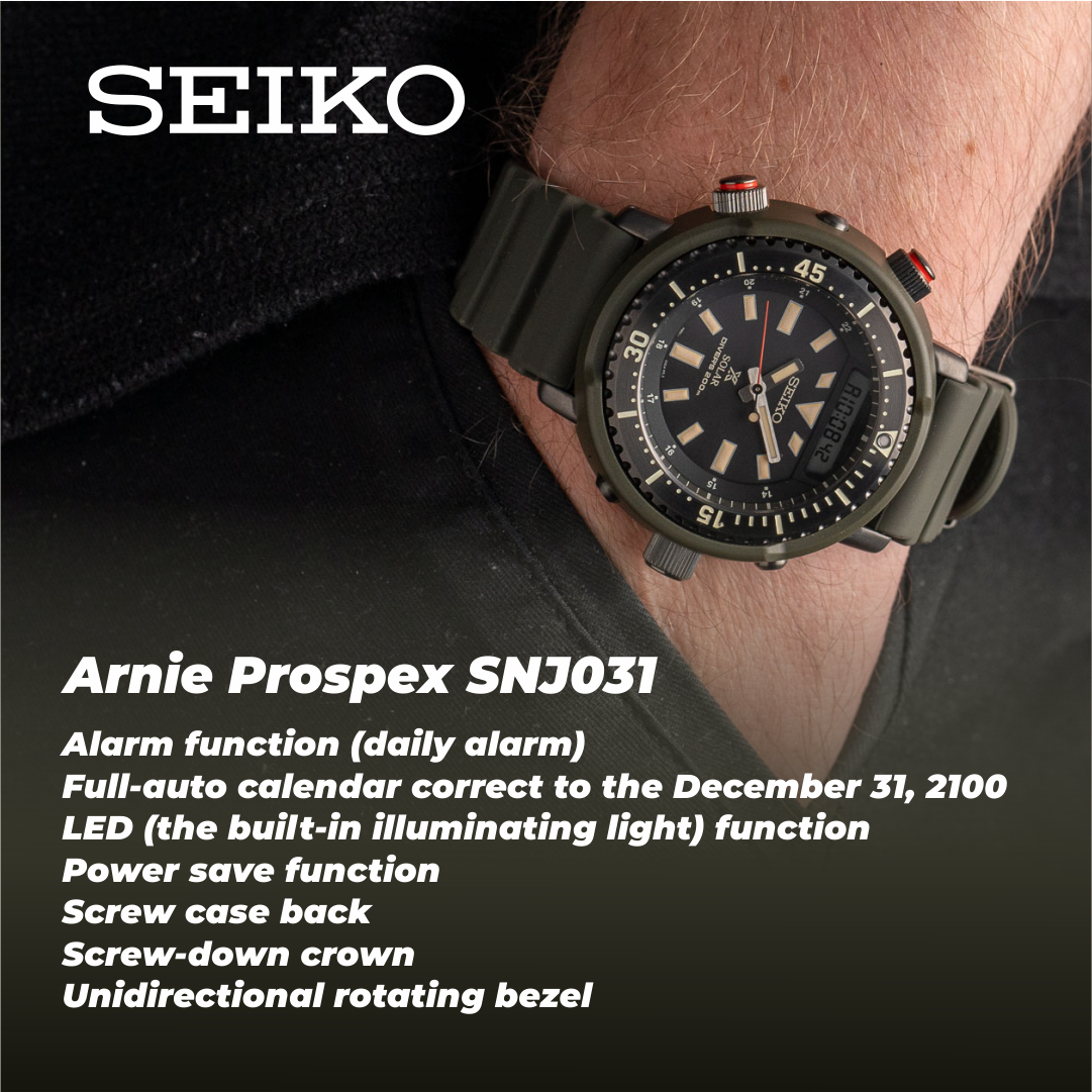 Seiko Arnie Prospex SNJ031 Solar Divers 200m Men's Watch – Sports Seiko Arnie Prospex SNJ031 Solar Divers 200m Men's Watch – Sports