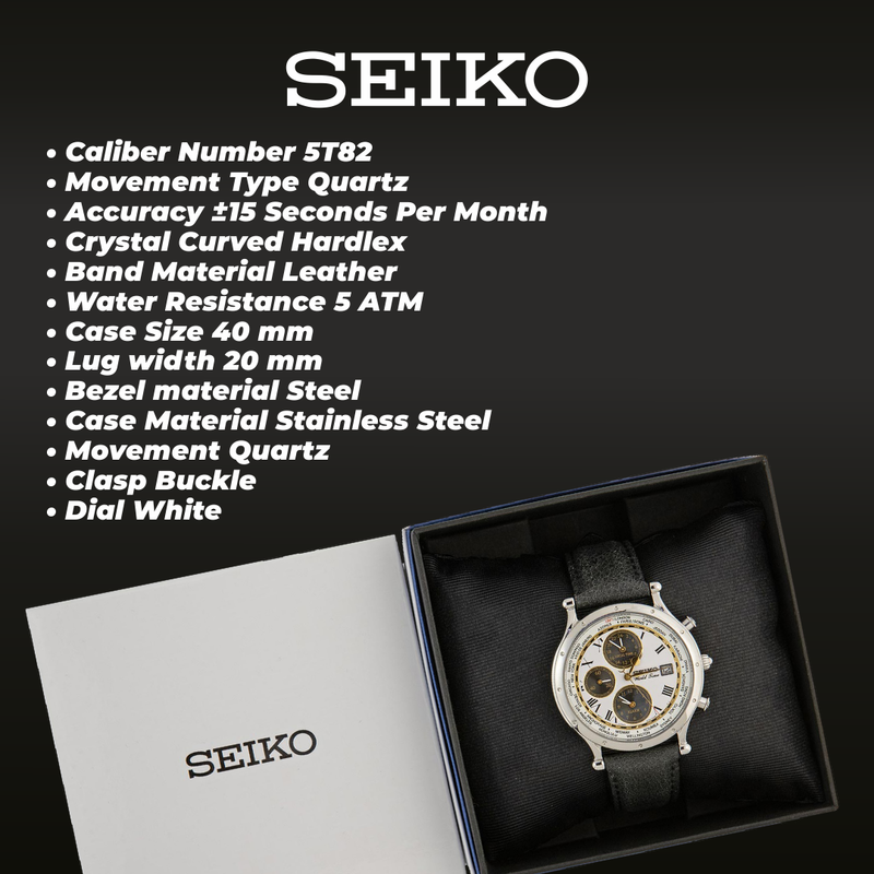 Seiko Men's Essentials Stainless Steel Japanese Quartz With Black Leather Calfskin Strap Watch