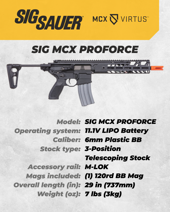 Sig Sauer Airsoft Proforce MCX Automatic Electric Gun AEG