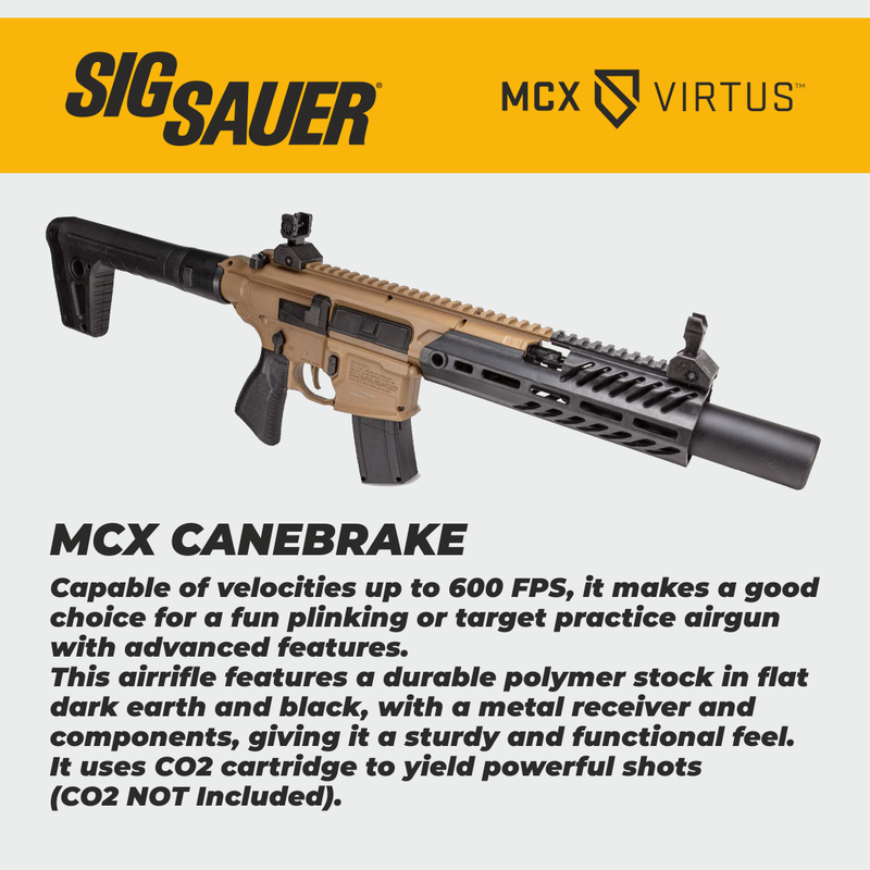Sig Sauer MCX Canebrake .177 Cal CO2 Powered FDE/BLK Air Rifle