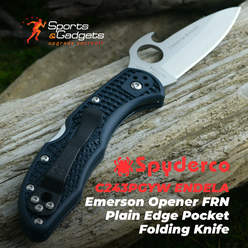 Spyderco C243PGYW Endela Emerson Opener FRN Plain Edge Pocket Folding Knife