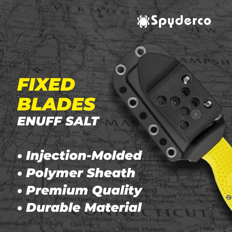 Spyderco Enuff Salt FRN Yellow Sheepfoot Serrated Fixed Blade Knife