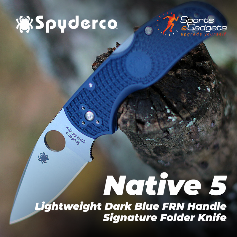 Spyderco Native 5 Lightweight Dark Blue FRN Handle Signature Folder Knife