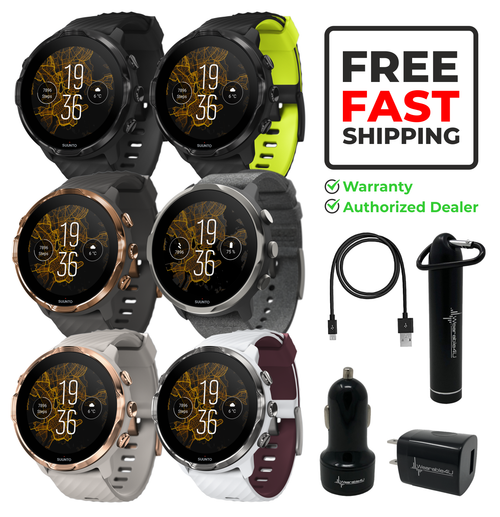 SUUNTO 7 GPS Sports Smartwatch with Versatile Sports Experience with Wearable4U Power Pack Bundle