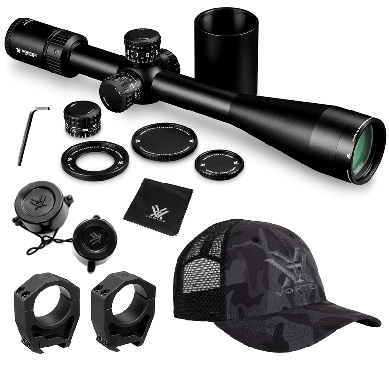 Vortex Optics Golden Eagle HD 15-60x52 SCR-1 MOA Riflescope with Vortex Hat and/or Vortex MountBundle