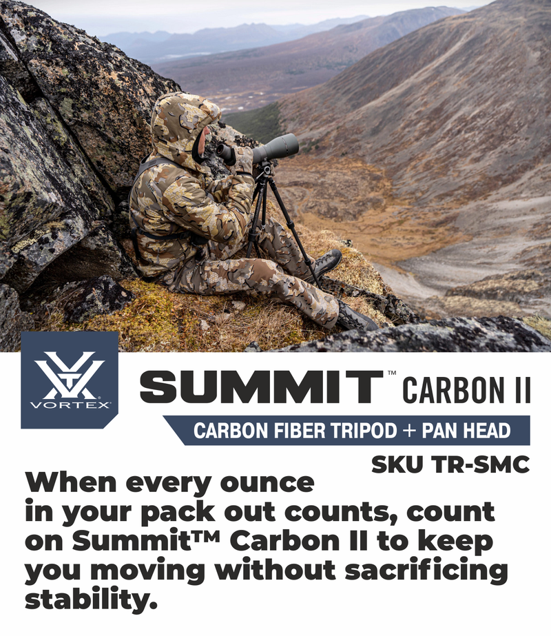 Vortex Optics Summit Carbon II Tripod Kit with Free Hat Bundle
