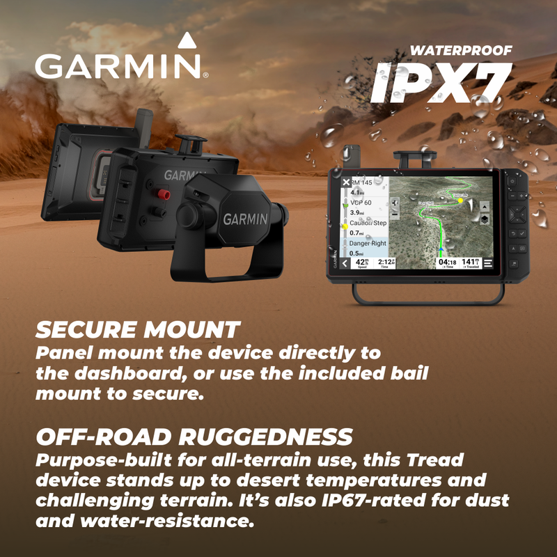 Garmin Tread XL - Baja Edition, Rugged, ultrabright 10” Off-Road Navigator, Portable GPS, Team Tracking with Built-in inReach Satellite Communication with Wearable4U Bundle