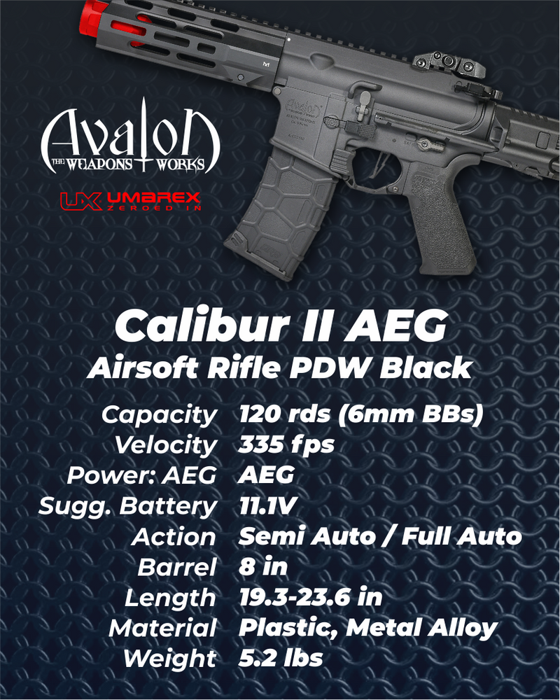 Umarex Avalon Calibur II AEG Airsoft Rifle PDW Black