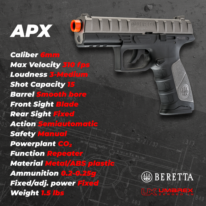 Umarex Beretta APX Black Grey CO2 AirSoft BB Pistol