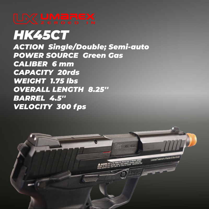 Umarex HK 45CT GBB VFC BB AirSoft Pistol Black
