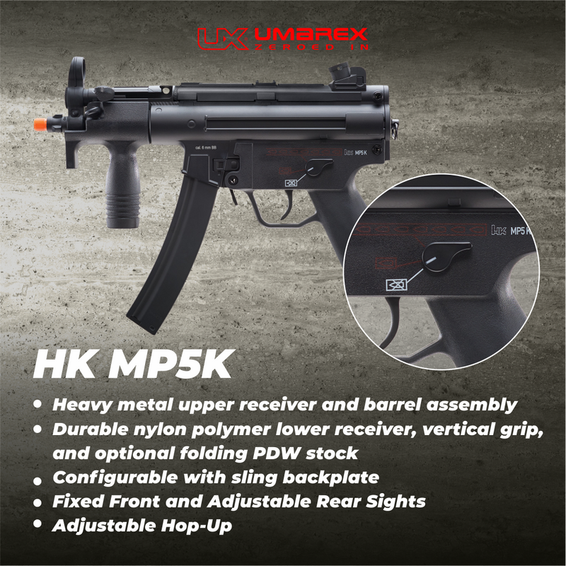 Umarex HK Heckler & Koch MP5K BB Airsoft Rifle AEG Electric Black