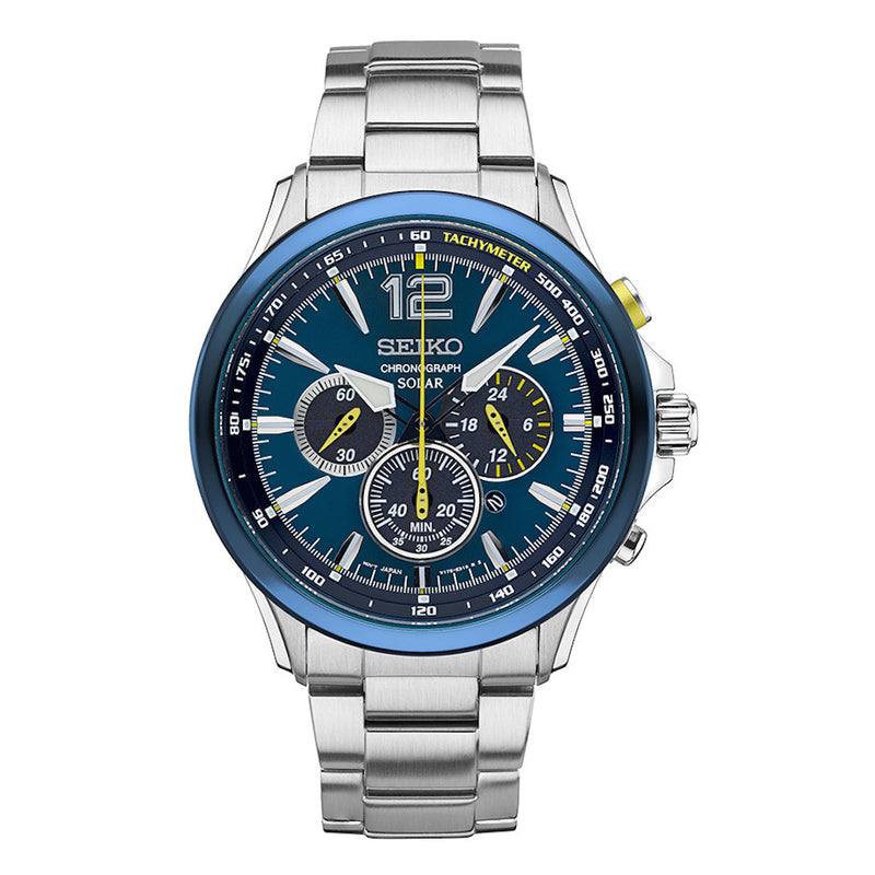 Seiko Core Solar Chronograph Special Edition Men's Watch SSC505 with metal band