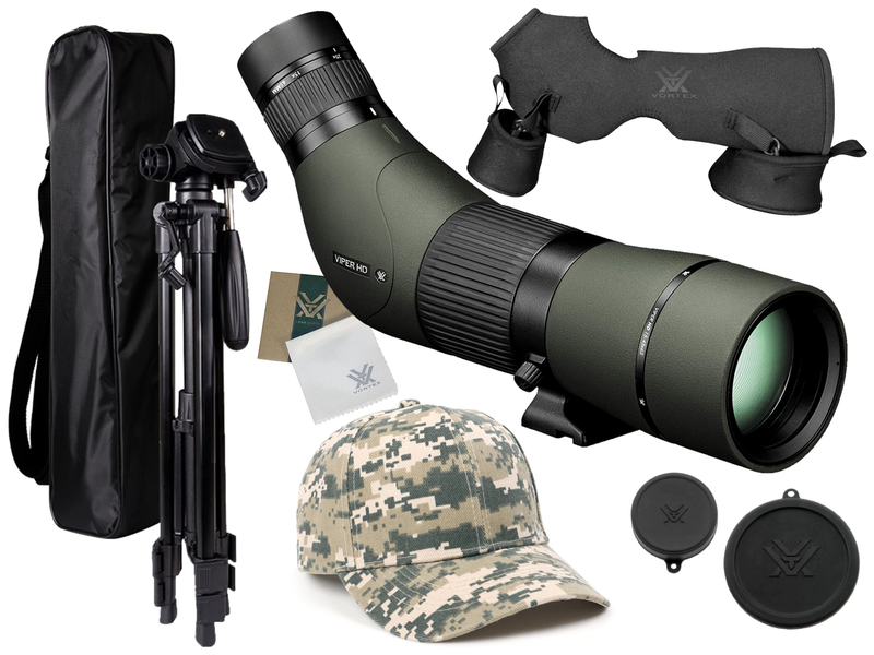 Vortex Optics Viper HD 15-45x65 Angled Spotting Scope with Free Hat and Wearable4U Bundle
