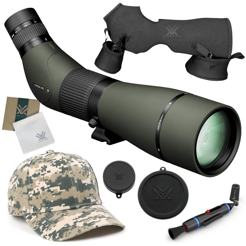 Vortex Optics Viper HD 20-60x85 Angled Spotting Scope V502 with Wearable4U Bundle
