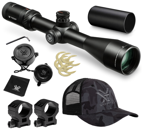 Vortex Optics Viper HSLR 4-16x50 Riflescope Dead-Hold BDC (MOA) Reticle with Pro 30mm High Rings (1.18in) and Free Hat Bundle