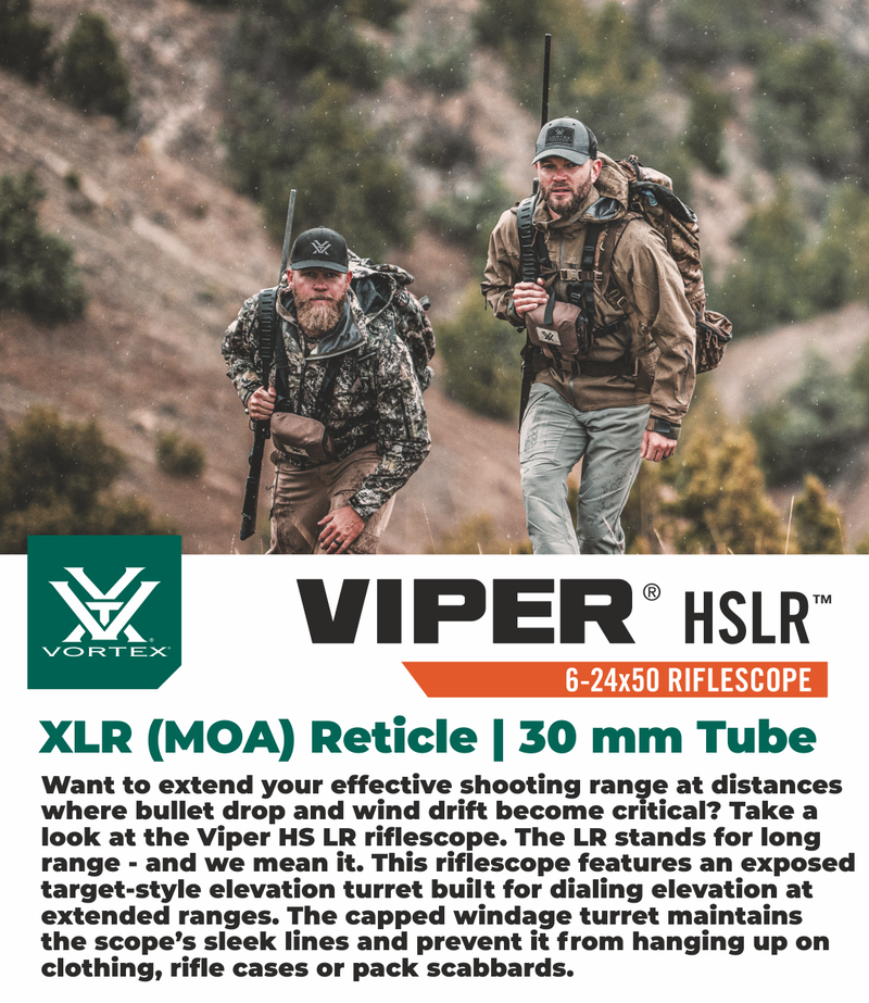 Vortex Optics Viper HSLR 6-24X50 XLR (MOA) Reticle First Focal Plane Riflescope, 30 mm Tube with Wearable4U Bundle