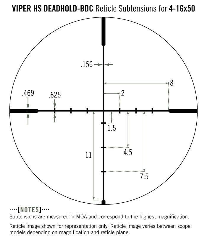 Vortex Optics Viper HS 4-16x50 Riflescope Dead-Hold BDC (MOA) Reticle, 30 mm Tube (VHS-4307)