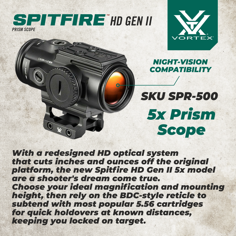 Vortex Optics Spitfire HD Gen II 5x Prism Scope