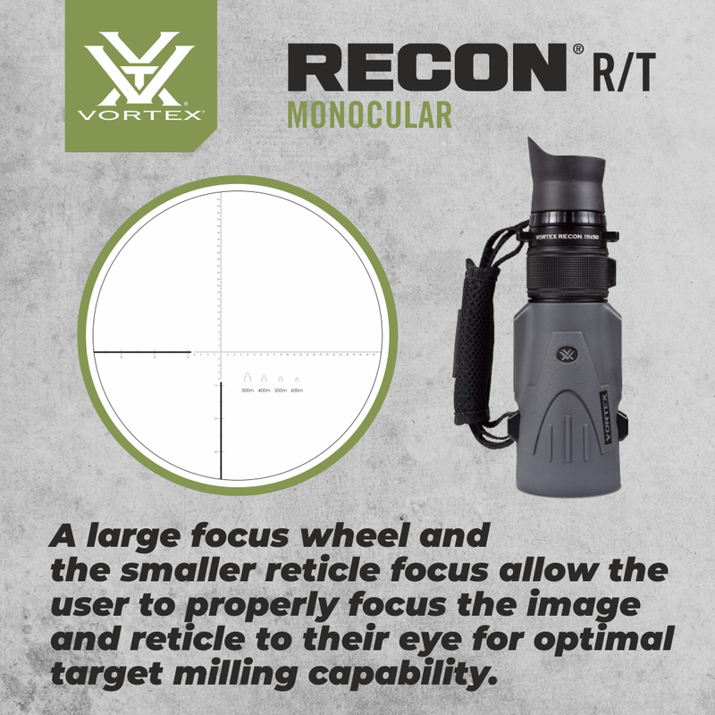 Vortex Optics Recon R/T 15x50 RT155 Scope Monocular with Free Hat and Pen Bundle