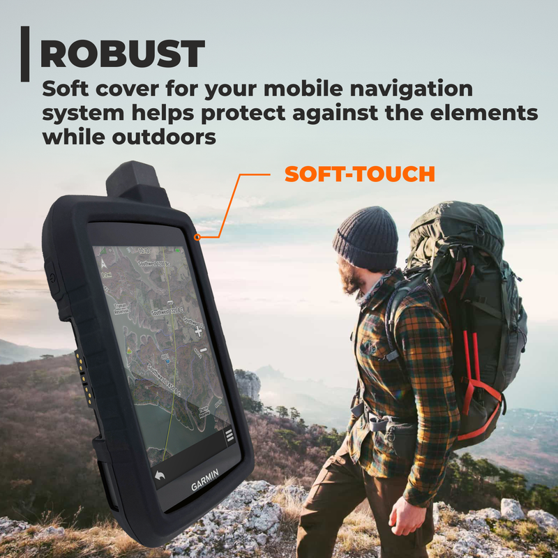 Wearable4U Garmin Montana 700/700i/750/750i Silicone Protective Case (Black) - Rugged Handheld GPS Navigator Accessories