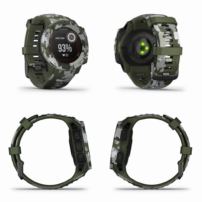 Garmin Instinct Solar Camo Edition Premium GPS Smartwatch with Included Wearable4U Bundle