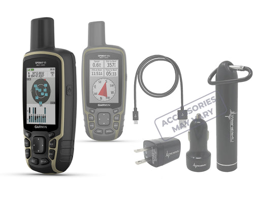 Garmin GPSMAP 65 Series (65 or 65s), Button-Operated Handheld with Included Wearable4U Bundle