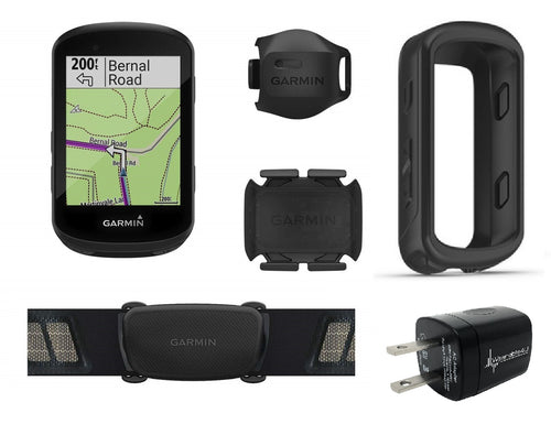 Garmin Edge 530 GPS Cycling Computer with Included HRM Original Garmin Silicone Case Wearable4U Wall Charging Adapter Bundle