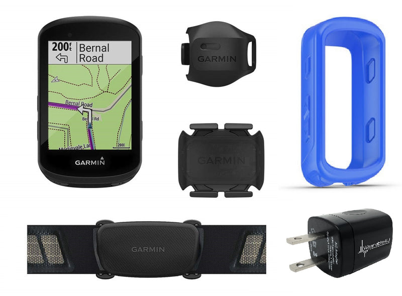 Garmin Edge 830 GPS Cycling Computer HRM with Included Original Garmin Silicone Case Wearable4u Wall Charging Adapter Bundle