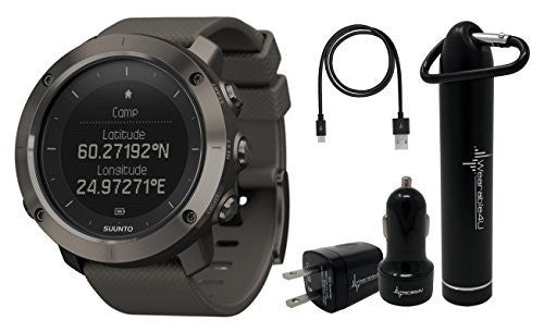 Suunto Traverse GPS Outdoor Hiking Watch with Versatile Navigation Functions and Wearable4U Ultimate Power Pack Bundle