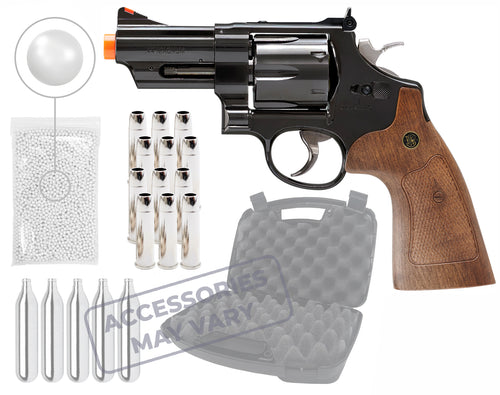 Umarex S&W M29 3" CO2 Metal Revolver Electroplated Short Barrel Airsoft Pistol with Wearable4U Bundle