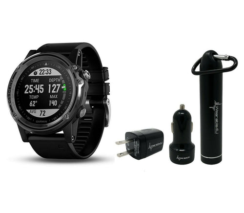 Garmin Descent MK1 with Wearable4U Ultimate Power Bundle (Silver with Black Band)