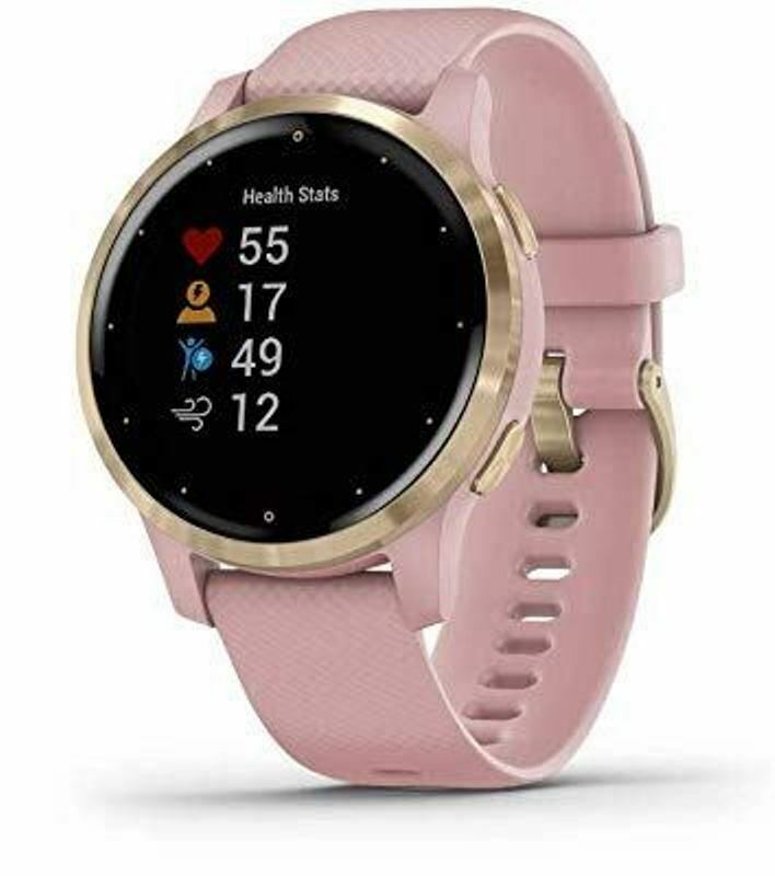 Garmin  Vivoactive 4S GPS Smartwatch and Wearable4U Power Pack Bundle (Dust Rose/Light Gold)