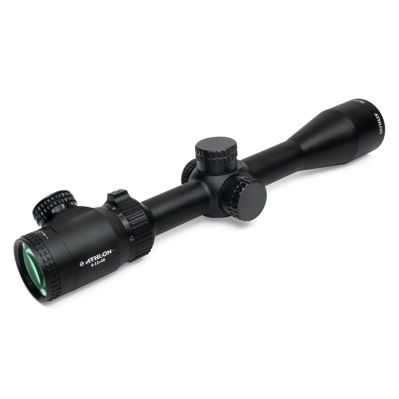 Athlon Optics Neos 4-12x40, Capped, Side Focus, 1 inch, SFP, BDC 500 IR Riflescope with included Extra Battery CR2032 and Wearable4U Lens Cleaning Pen and Lens Cleaning Cloth Bundle