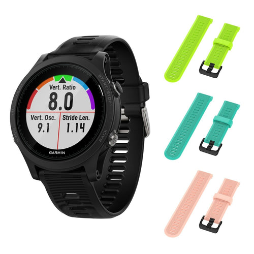 Garmin Forerunner 945 GPS Running Smartwatch with Included Wearable4U 3 Straps (Lime/Teal/Pink)