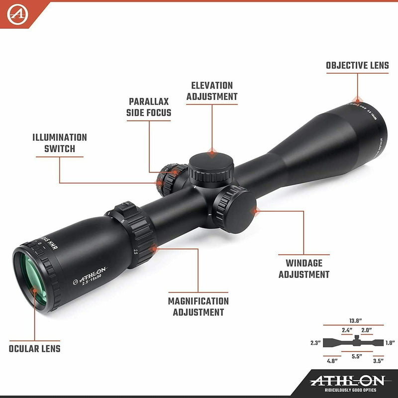 Athlon Optics Midas HMR 2.5-15x50 30mm SFP Riflescope