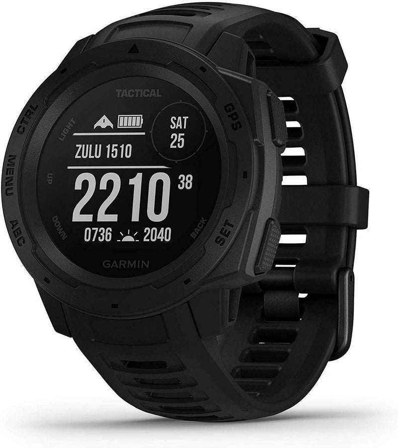 Garmin Instinct Tactical Edition GPS Watch and Wearable4U Ultimate Power Pack Bundle (Black)
