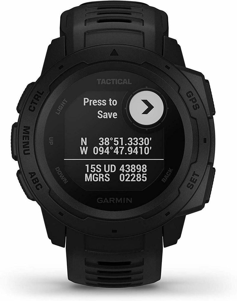 Garmin Instinct Tactical Edition GPS Watch and Wearable4U Ultimate Power Pack Bundle (Black)