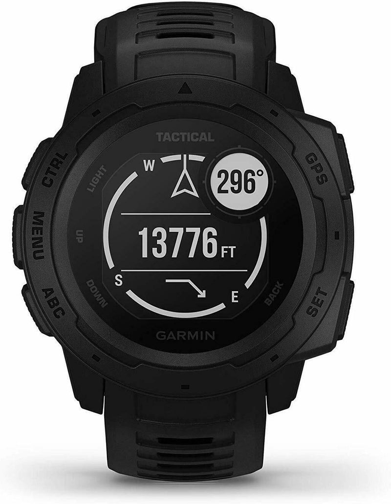 Garmin Instinct Tactical Edition GPS Watch and Wearable4U Ultimate Power Pack Bundle (Black)