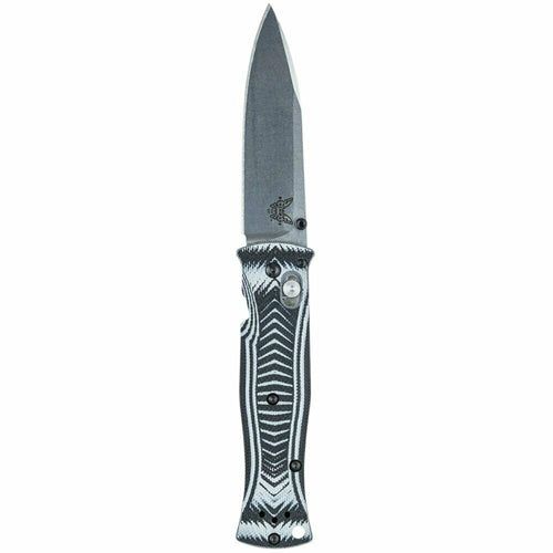 Benchmade 531 Knife, Drop-Point Plain Edge/Satin Finish w/ Black & White Handle