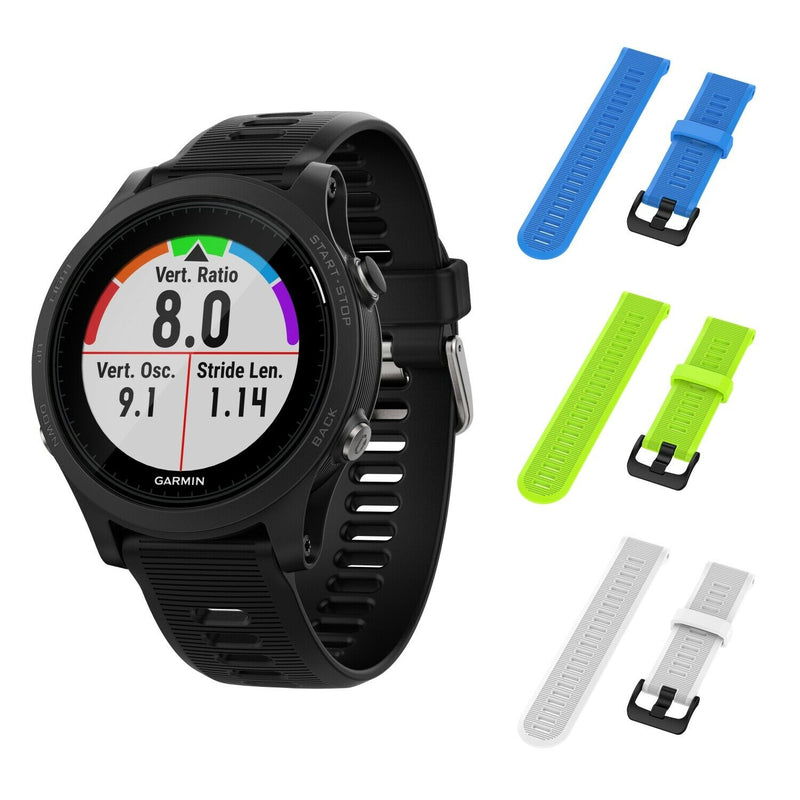 Garmin Forerunner 945 GPS Running Smartwatch with Included Wearable4U 3 Straps (SkyBlue/Lime/White)