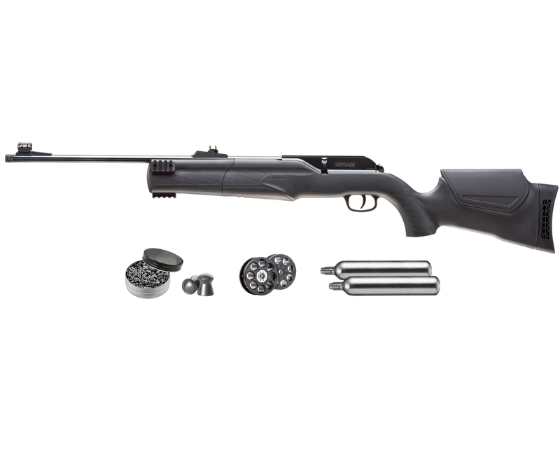 Umarex 850 M2 CO2 Air Rifle with Extra Mag and 2x 90gr CO2 Tanks and Wearable4U Pellets Bundle (May Vary)