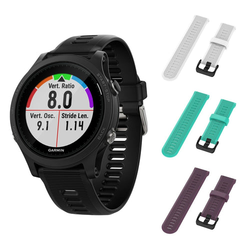 Garmin Forerunner 945 GPS Running Smartwatch with Included Wearable4U 3 Straps (White/Teal/Purple)