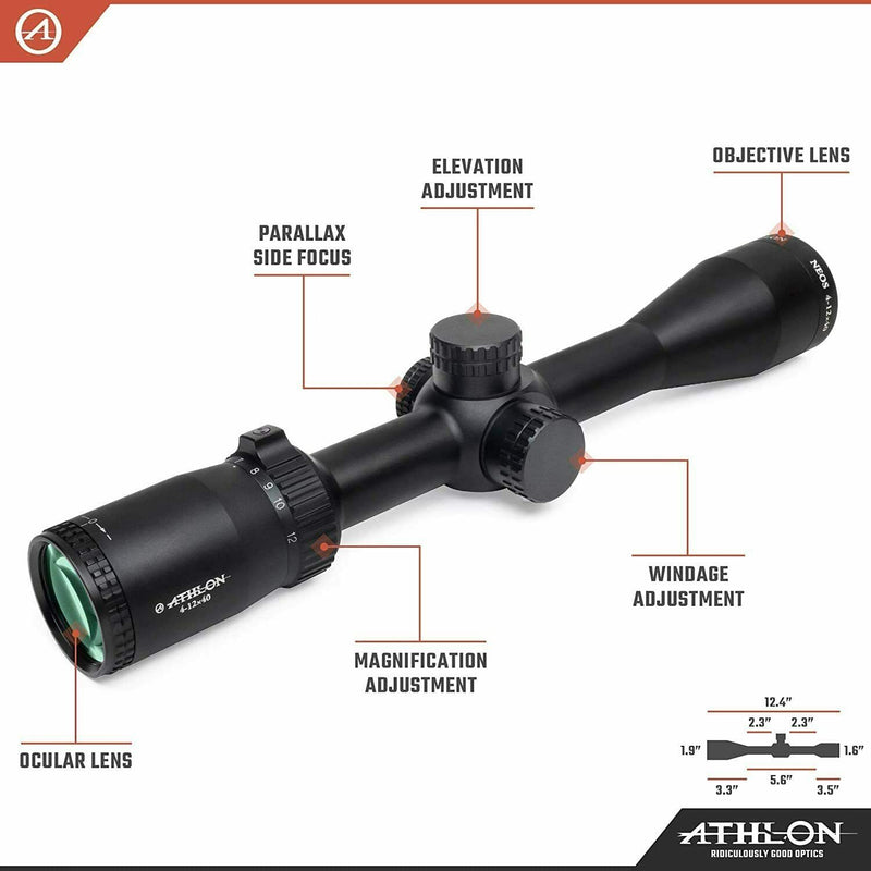 Athlon Optics Neos 4-12x40 Capped Side Focus Riflescope