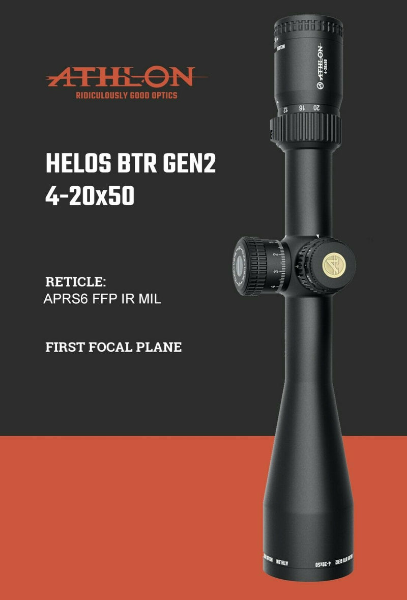 Athlon Helos BTR GEN2 4-20x50 Riflescope APRS6 FFP IR MIL Reticle with Wearable4U Lens Cleaning Pen Bundle